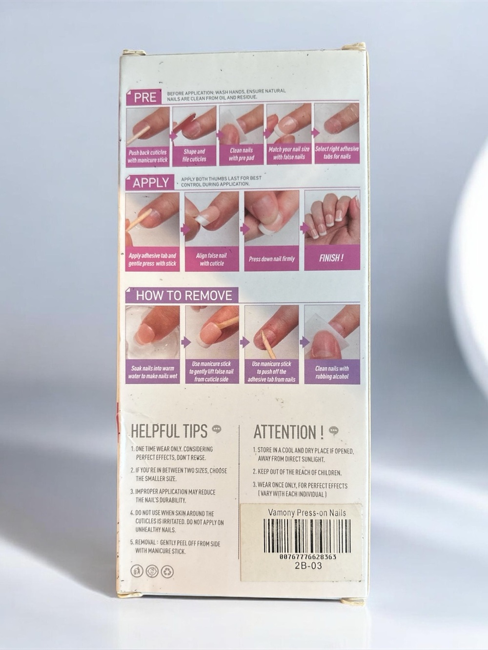 Vamony Press On Nails Fun Nail Art Salon Quality Brand New in Box - Picture 9 of 9